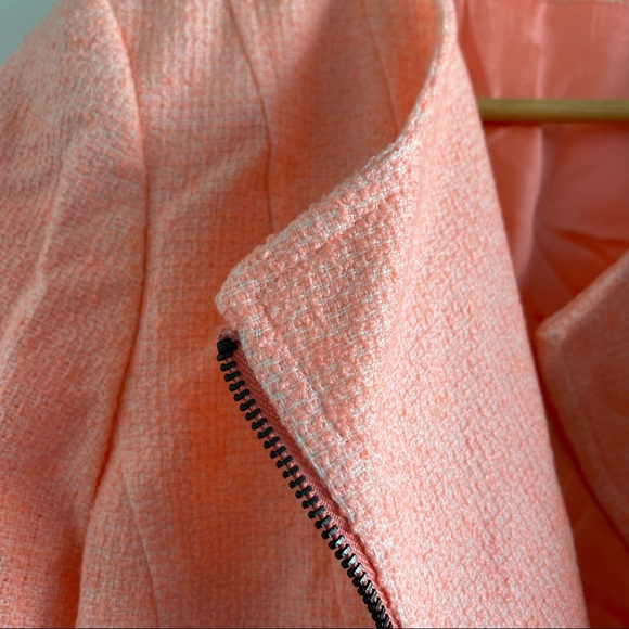 Tweed soft peach zip front jacket - Picture 7 of 9